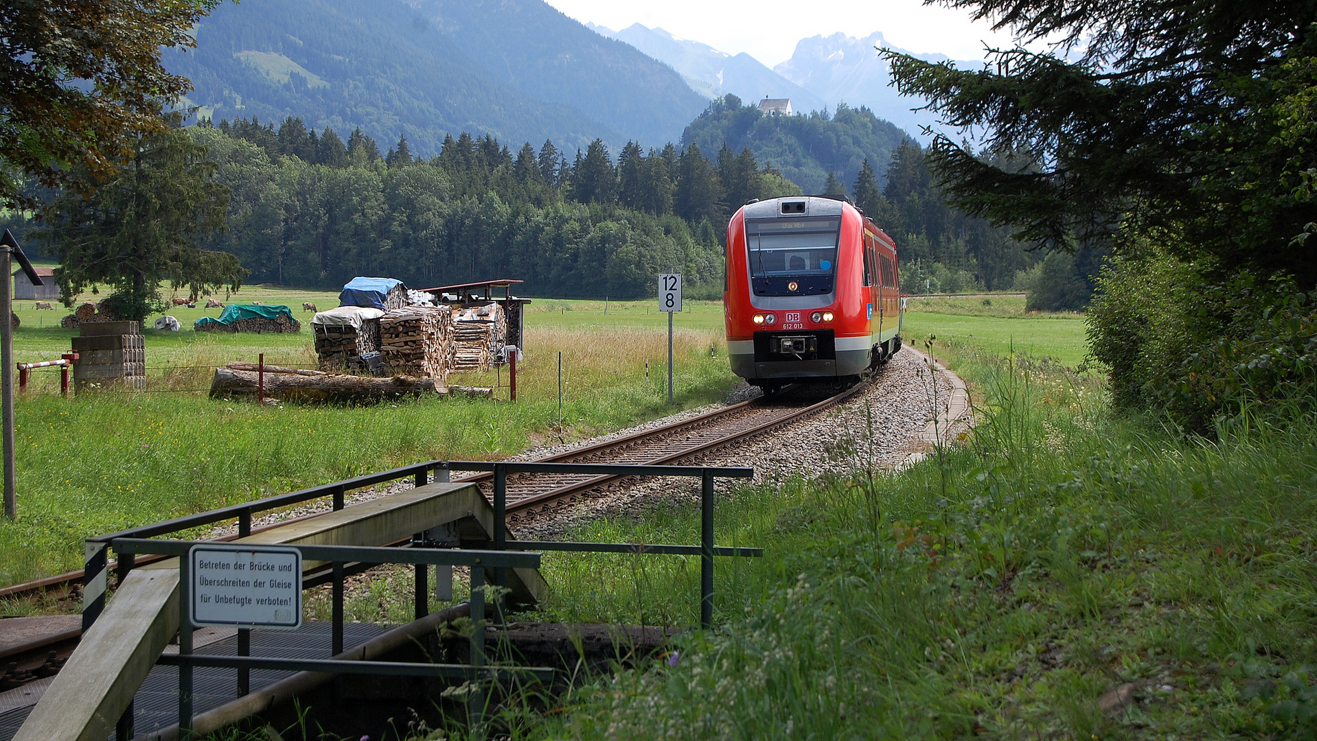 Illertalbahn (Abschnitt Immenstadt-Oberstdorf) bei Unterthalhofen 14.7.2018