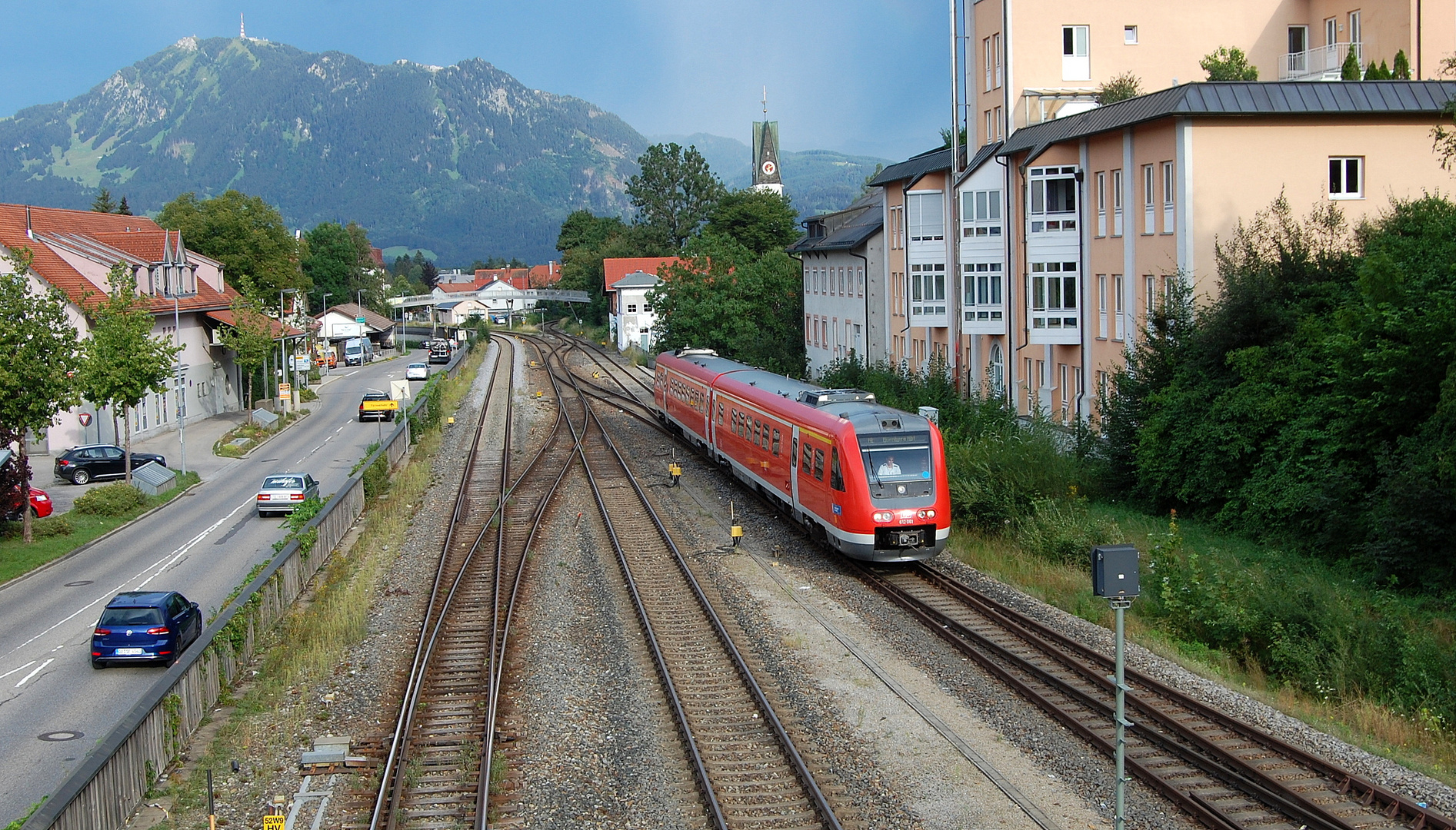 Illertalbahn bei der Einfahrt in  Bf Immenstadt 16.8.2020