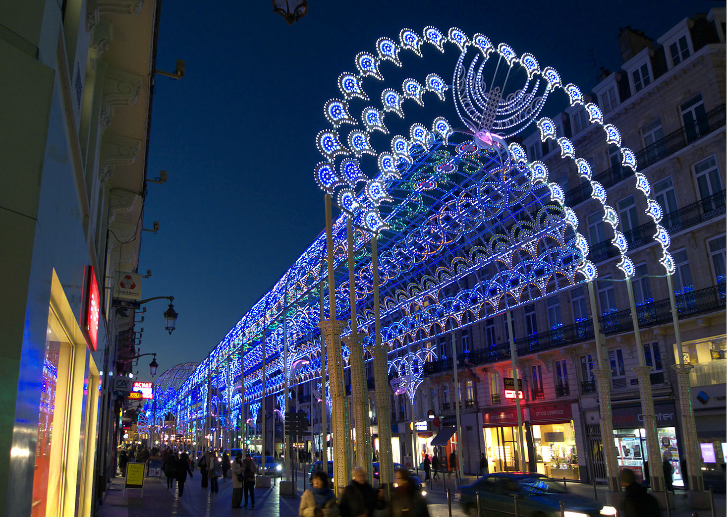 Illuminations de Noël, rue Faidherbe à Lille