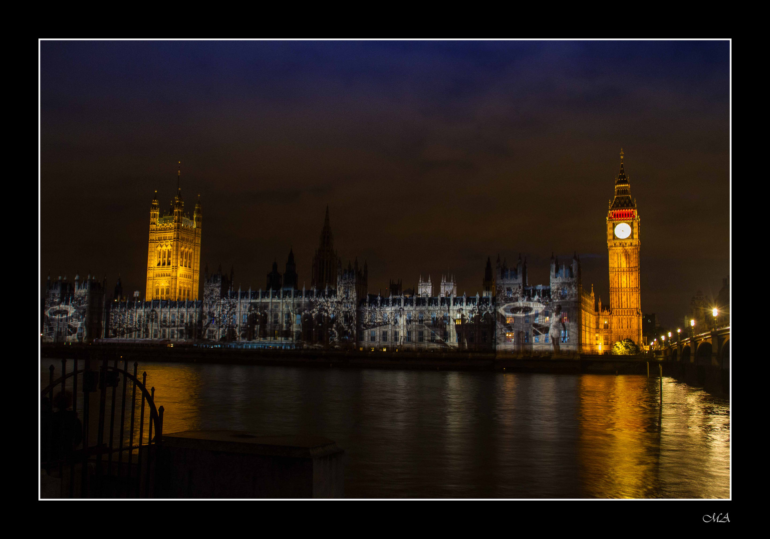Illuminiation der Houses of Parliament während der Olympiade 2012