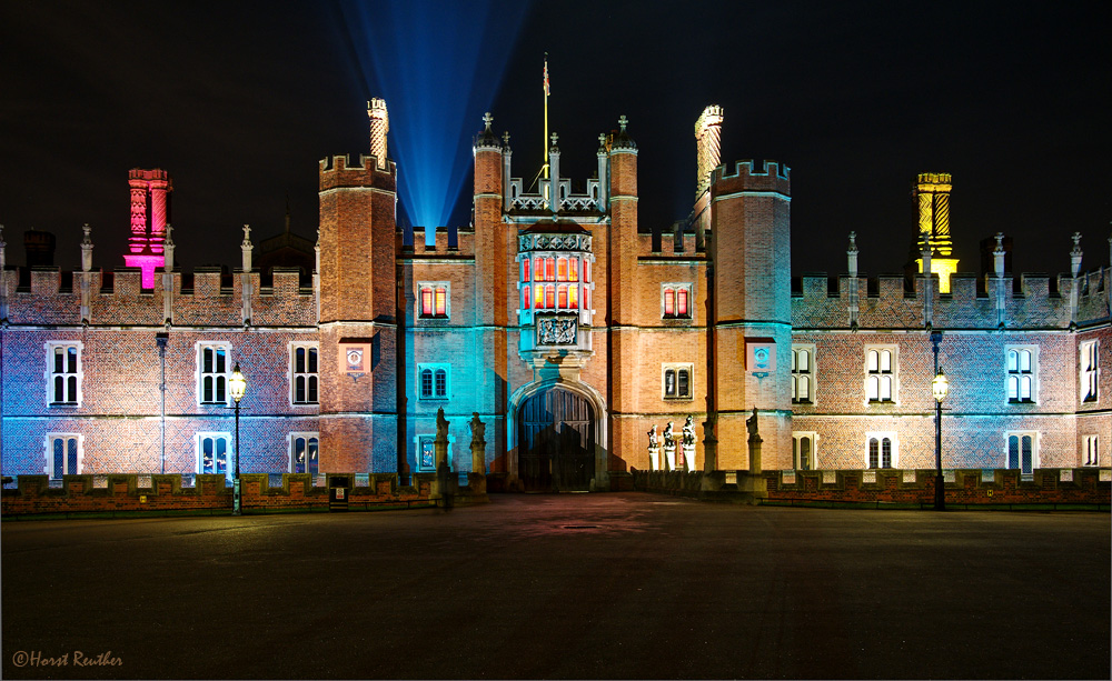 Illuminierte Licht Gestaltung am Palace Hampton Court