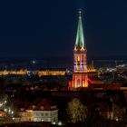 Illuminierter Turm der Kirche St. Nicolai zu Lüneburg