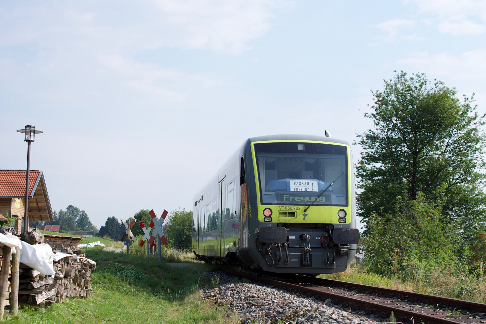 Ilztalbahn unterwegs in Waldkirchen (VT 650 702, 05.08.2018)