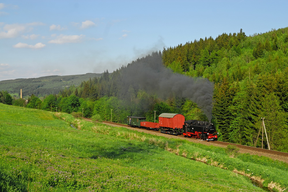 im Abendlicht Richtung Oberwiesenthal