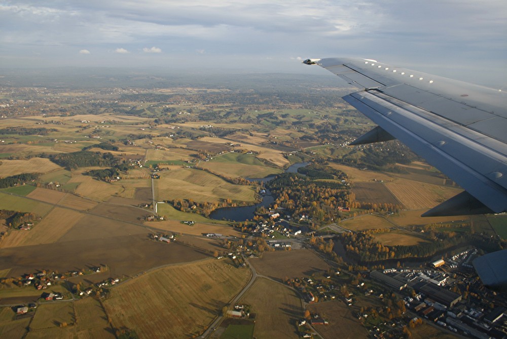 im Anflug auf Oslo Gardermoen