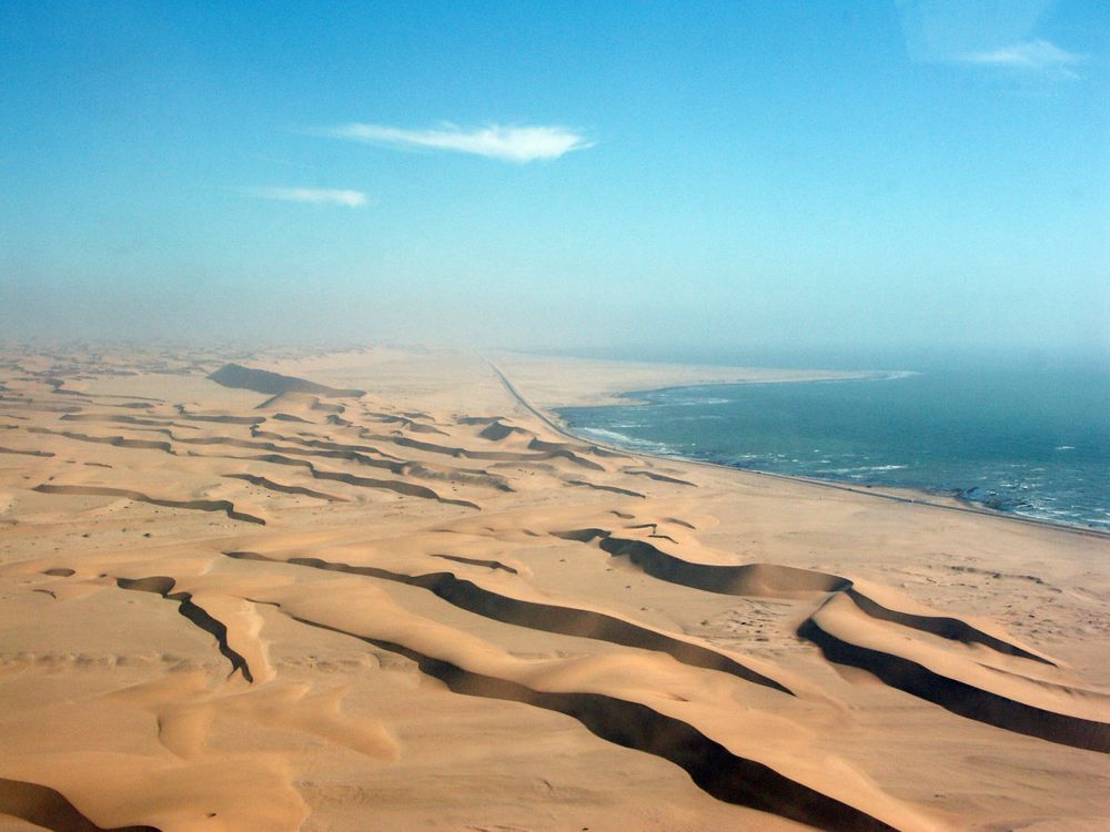 Im Anflug auf Swakopmund