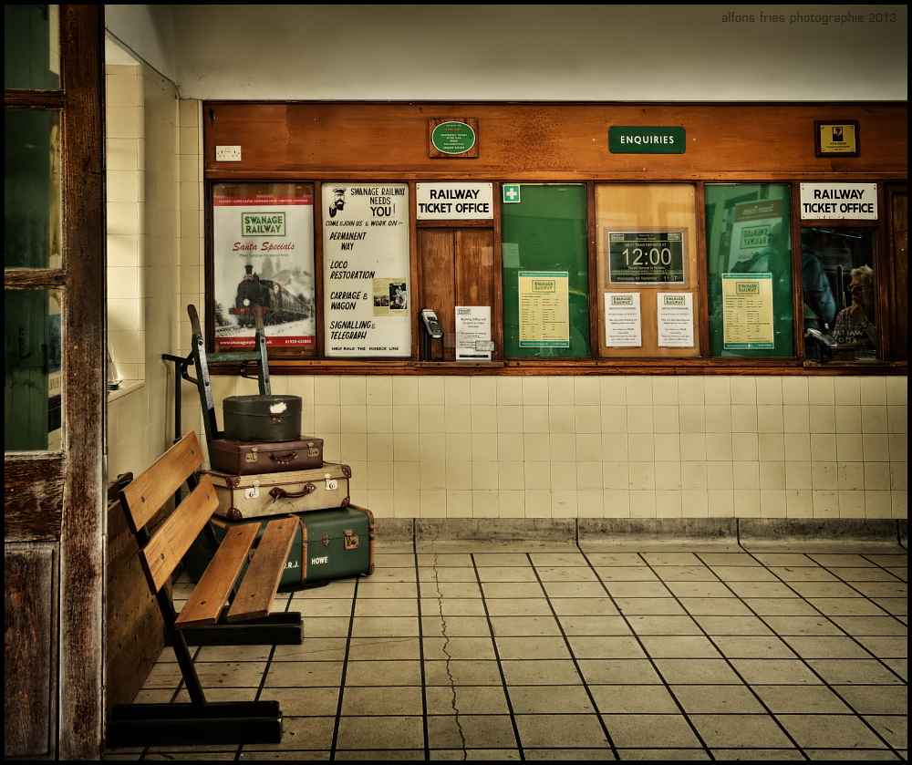 Im Bahnhof von Swanage/Südengland,