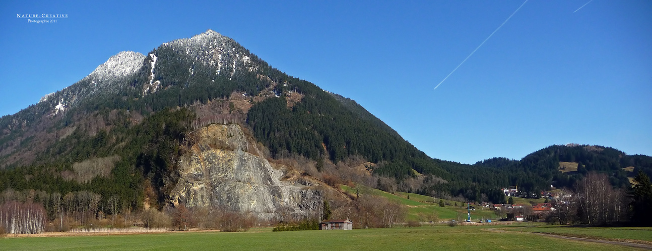 "Im Burgberger Moor mit Blick auf den Grünten sowie Burgberger Hörnle und Erzgruben- Steinbruch 1"