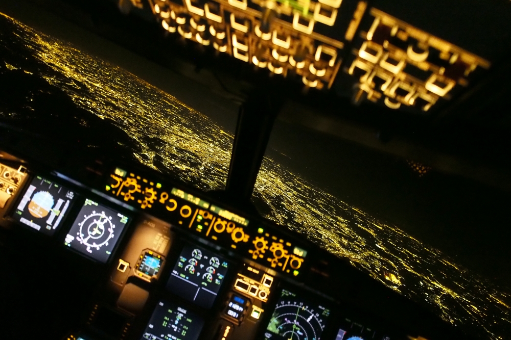 Im Cockpit eines Airbus über Mailand