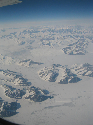 Im Flieger über Grönland