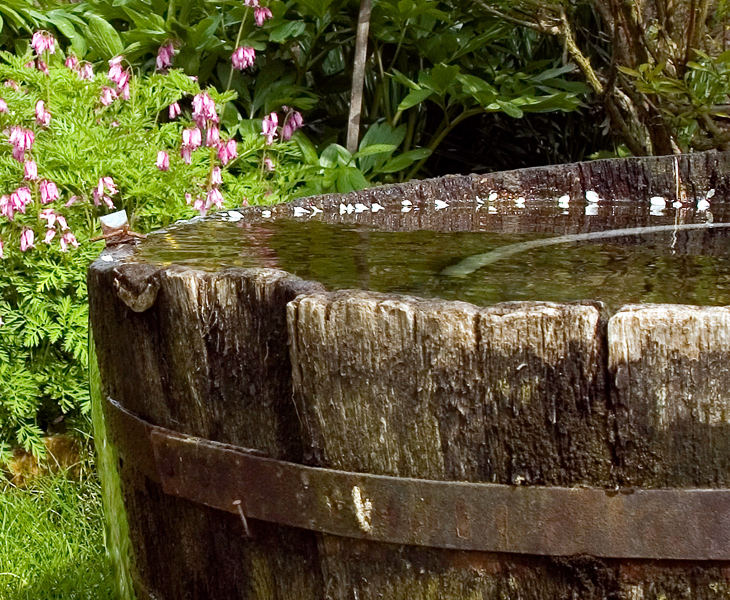 Im Garten - altes Wasserfaß