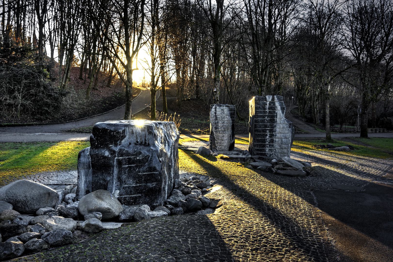 Im Gegenlicht der untergehenden Sonne