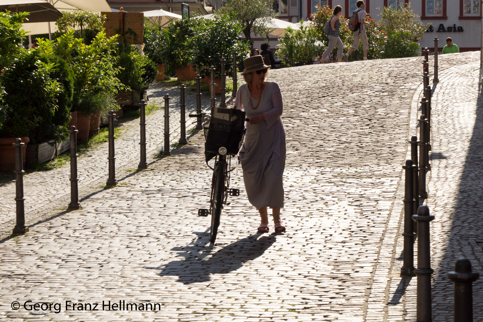 im Gegenlicht - l a d y l i k e - - - auch  mit dem bike   -     in Heidelberg  