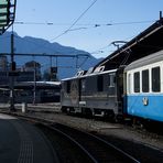 Im GoldenPass-Bereich des Bahnhof`s Montreux