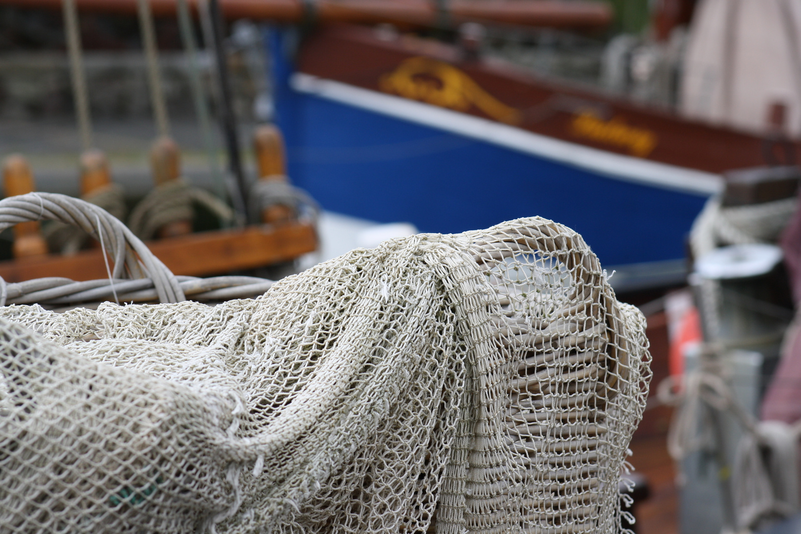 Im Hafen von Büsum, Fischernetz