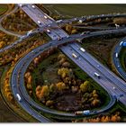 Im Herbst fahren (Autobahndreieck Luftbild, aerial)