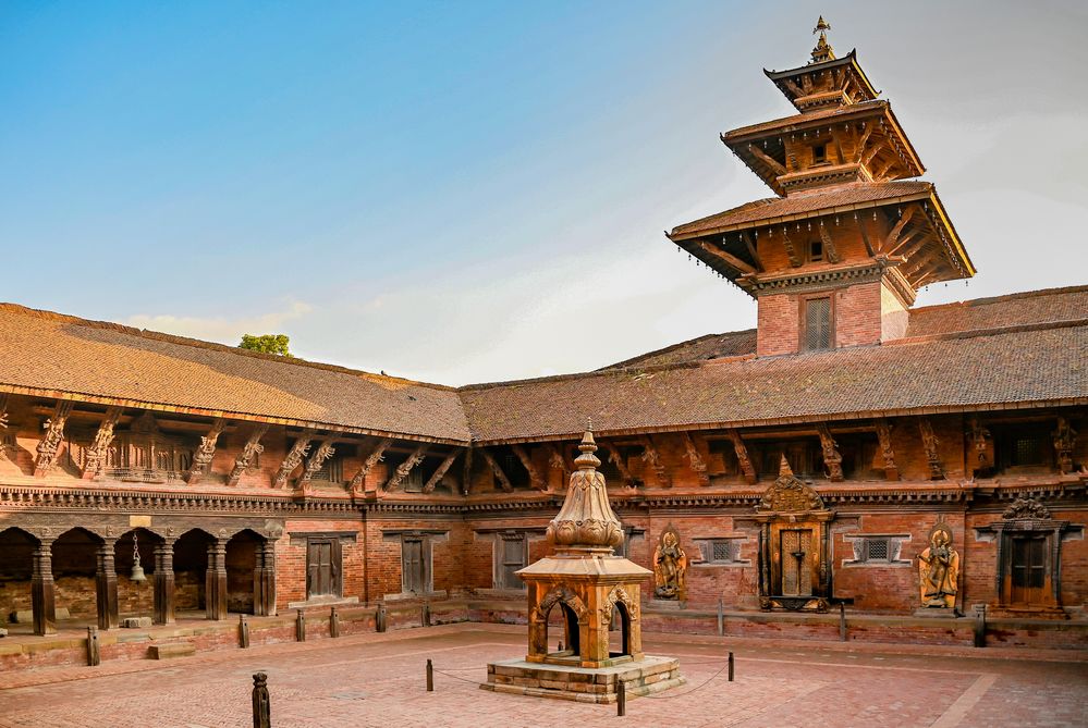 Im Innenhof des Königspalast in Patan