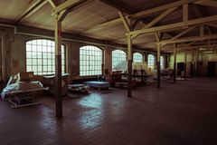 Im Inneren der alten Bettenfabrik in Ründeroth