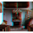 Im Inneren der Kirche in Insingen/Franken in 3D (Rot/Cyan)