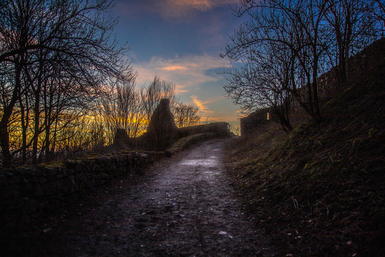 Im Morgengrauen auf die Löwenburg