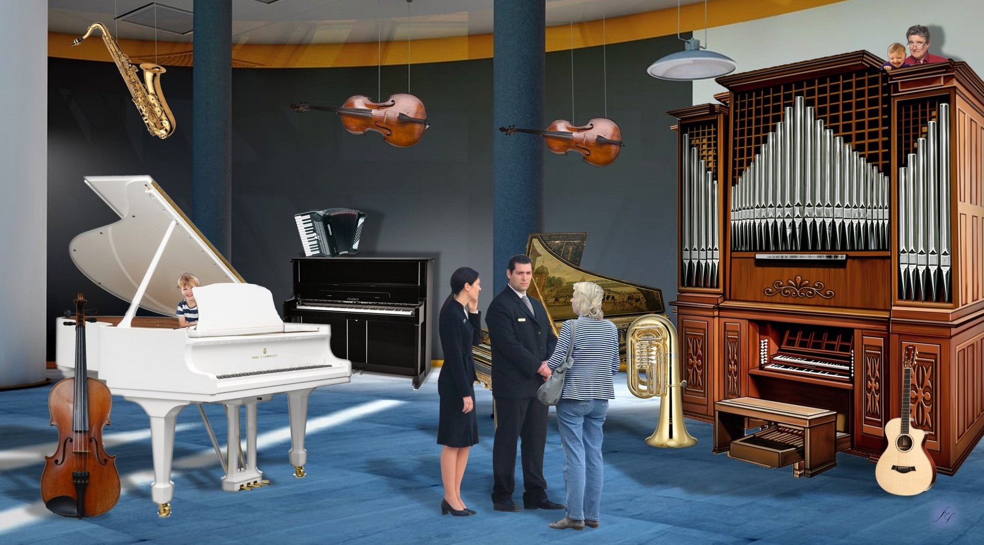 Im Museum - Abteilung der Musikinstrumente