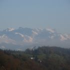 Im nebel verschwundene Alpen