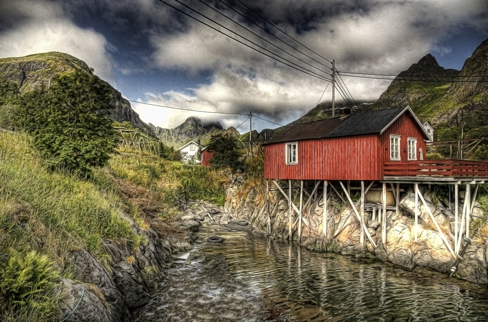 Im Ort Å auf den Lofoten