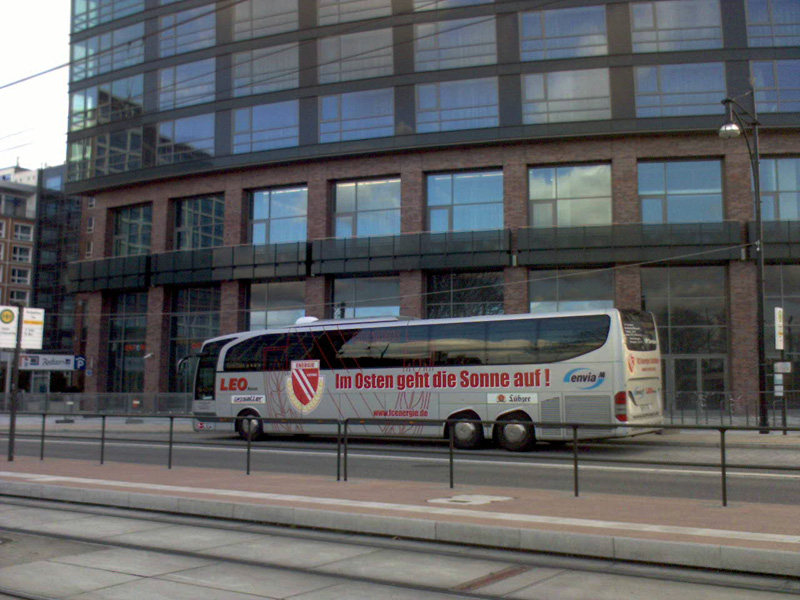 Im Osten geht die Sonne auf !!! Ich bin F C Hansa Rostock Fan Ostseestadion Der Bus ist von  Cottbus