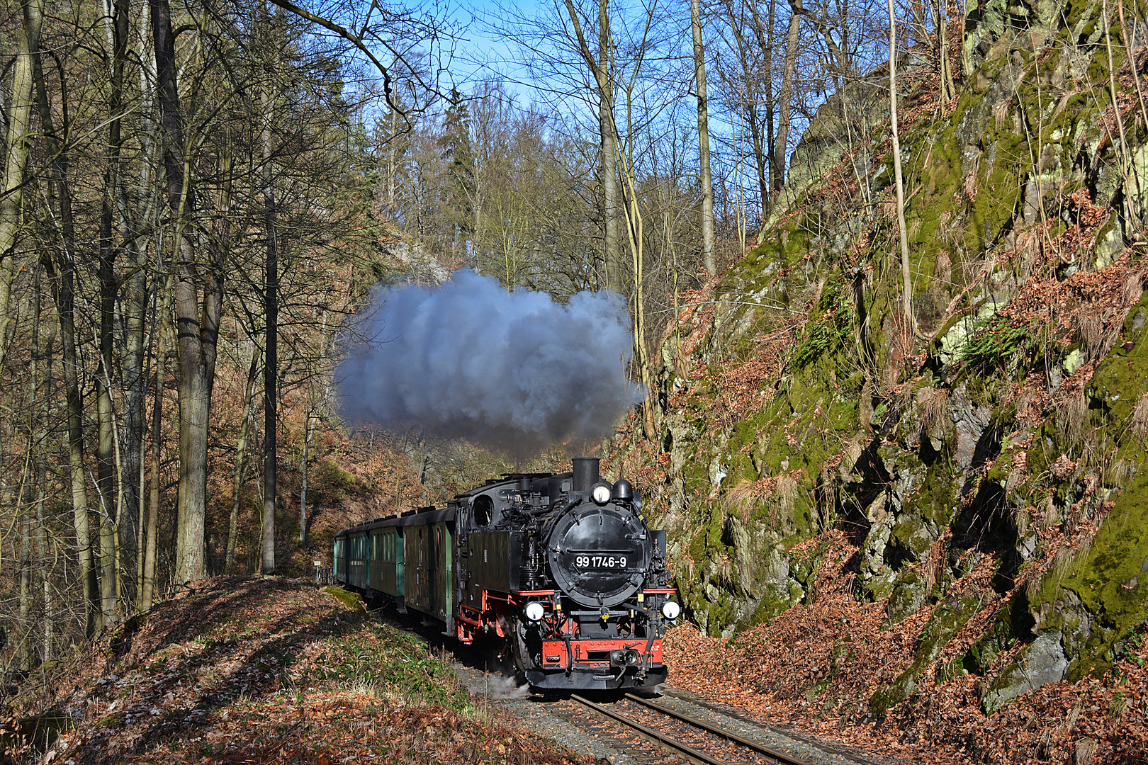 im Rabenauer Grund mit DR-Zug