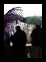 im Regen auf der Ponte Rialto