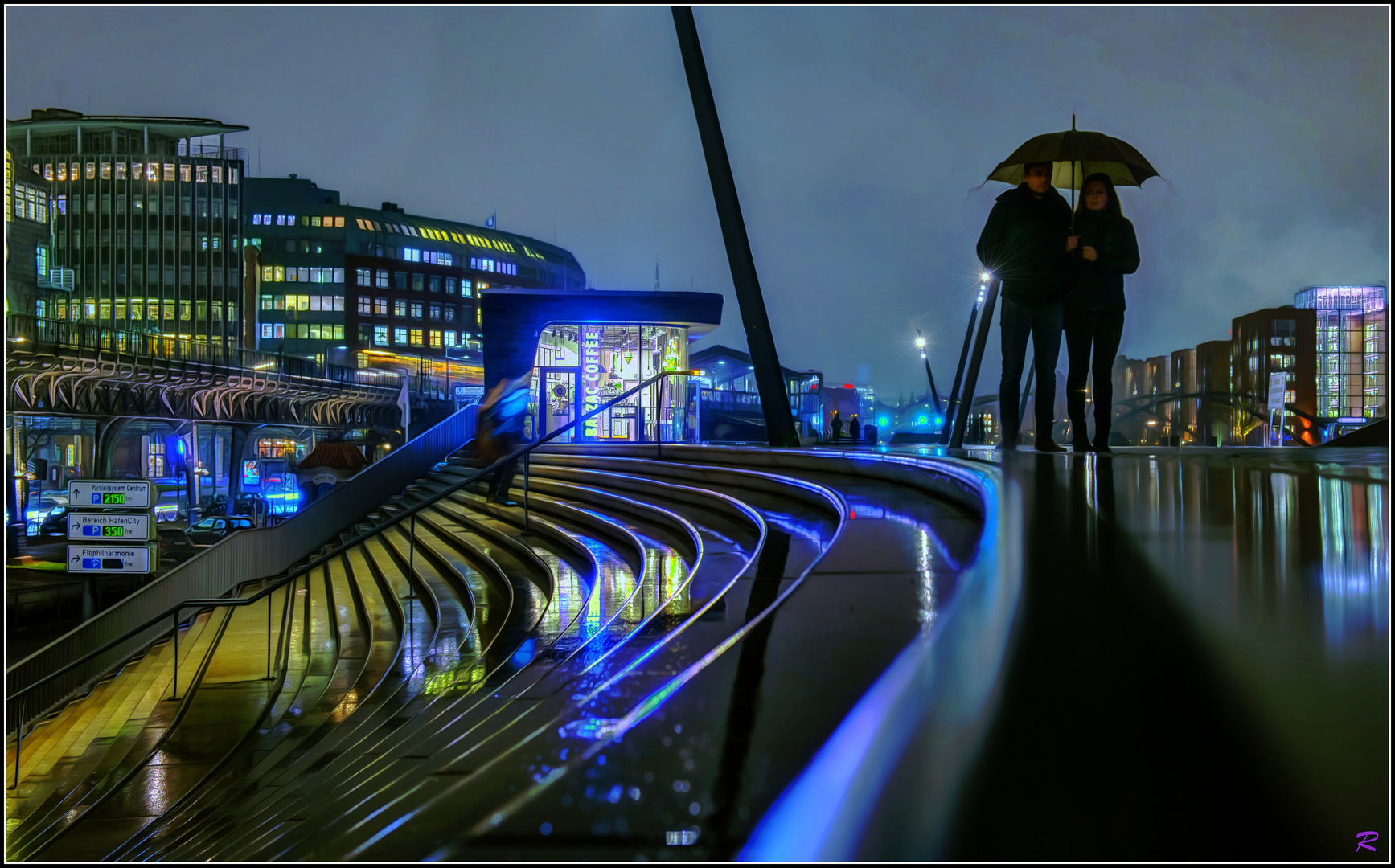 "Im Regen bei den Landungsbrücken ..."