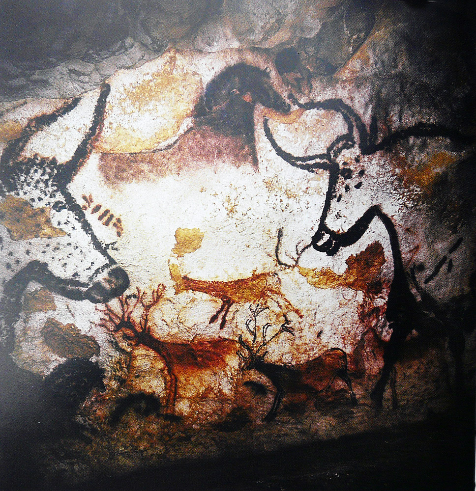 Im Saal der Stiere in den Höhlen von Lascaux