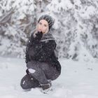 Im Schnee mit Jasmin. Höhenlagen Pfälzer Wald