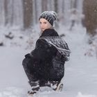 Im Schnee mit Jasmin. Höhenlagen Pfälzer Wald