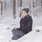 Im Schnee mit Jasmin. Höhenlagen Pfälzer Wald