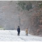 im Schneegestöber unterwegs