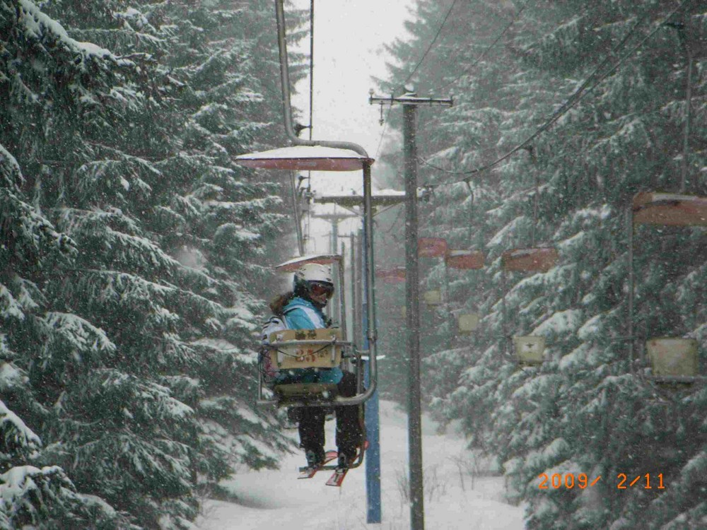 Im Schneetreiben nach oben