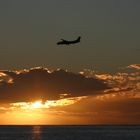 Im Sonnenuntergang nach Moorea