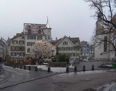 Im St. Galler Klosterviertel hat es merkwürdig geschneit...