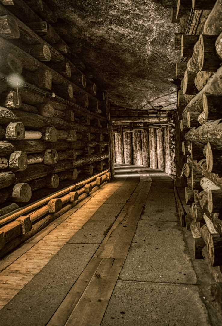 im Stollen vom Salzbergwerk Wieliczka