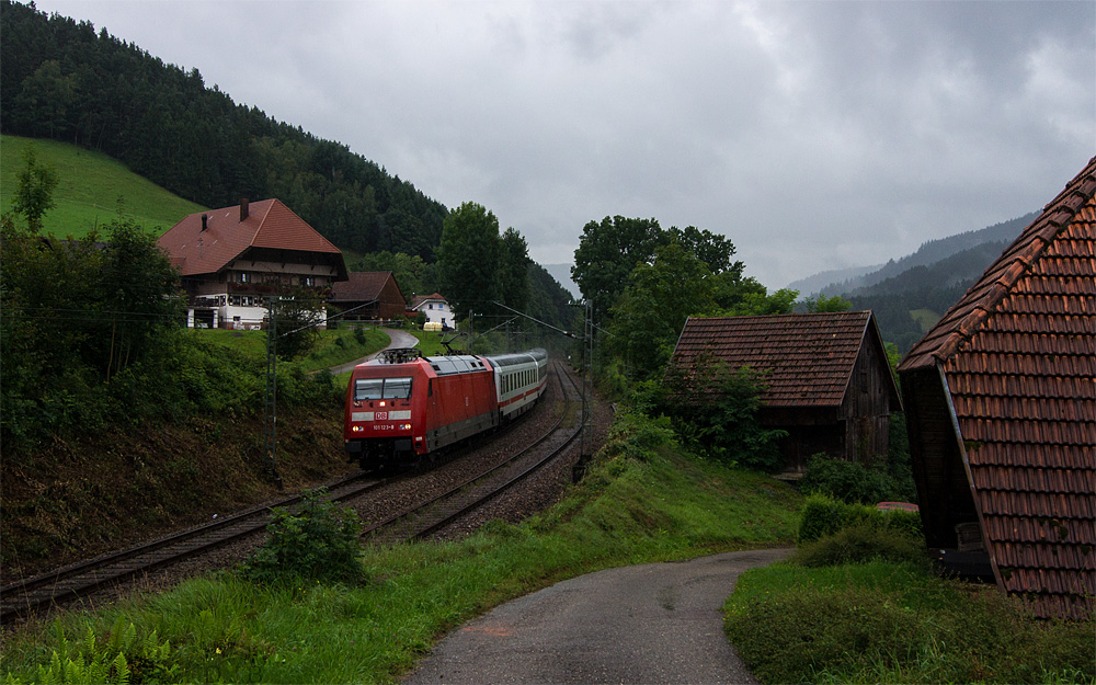 Im strömenden Regen...