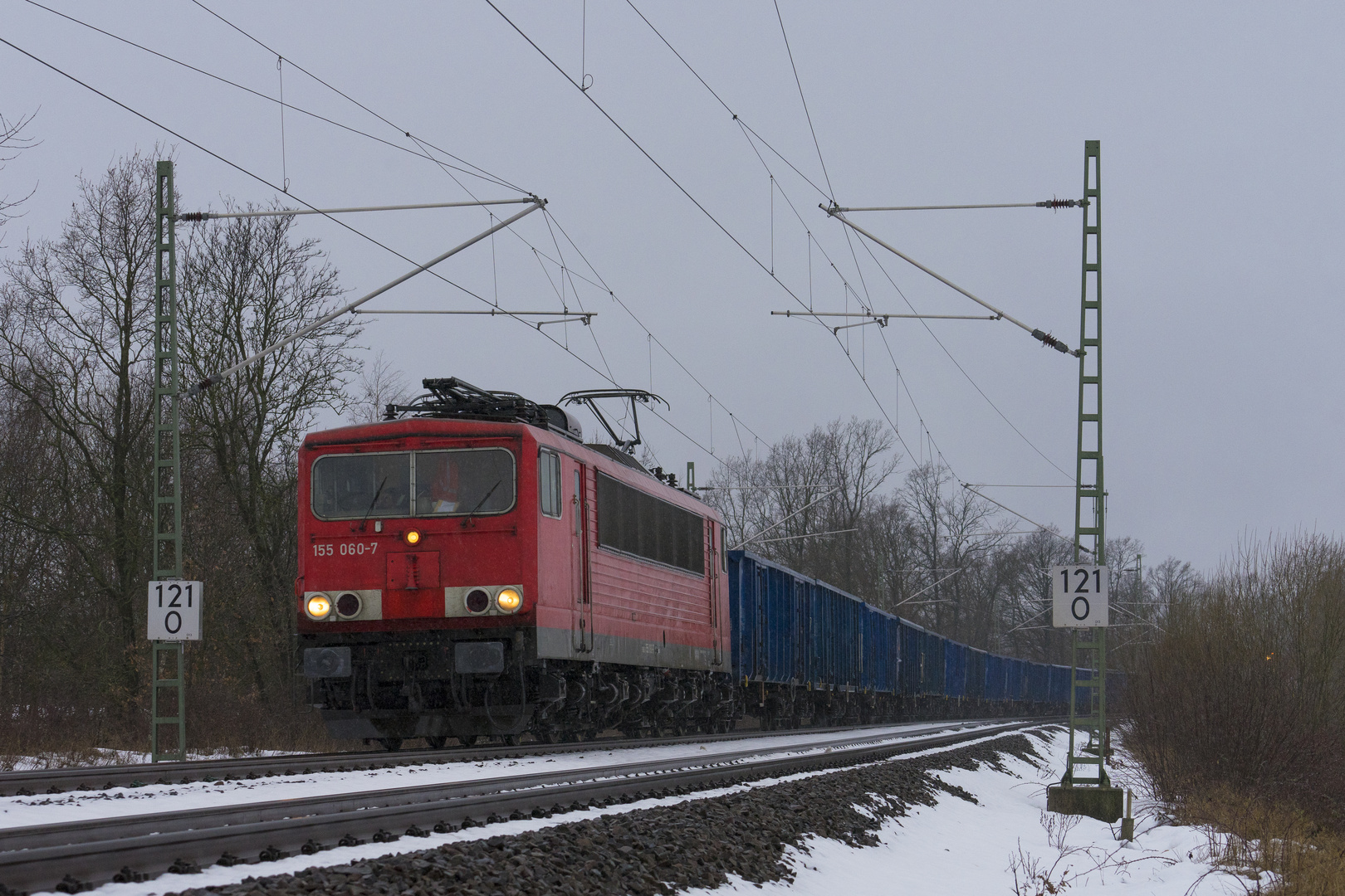 Im strömenden Regen!