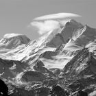 Im Sturm,bald gibt es viel Neuschnee am Alphubel,Täschhorn,Dom und Nadelgrat.