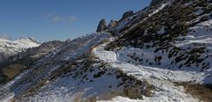 Im Umfeld der Sella gab es am 21.09. 2017 morgens von Wolkenstein kommend den ersten Schnee...