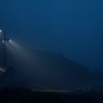 im Visier: nachts in einem Hafen auf den Färöer