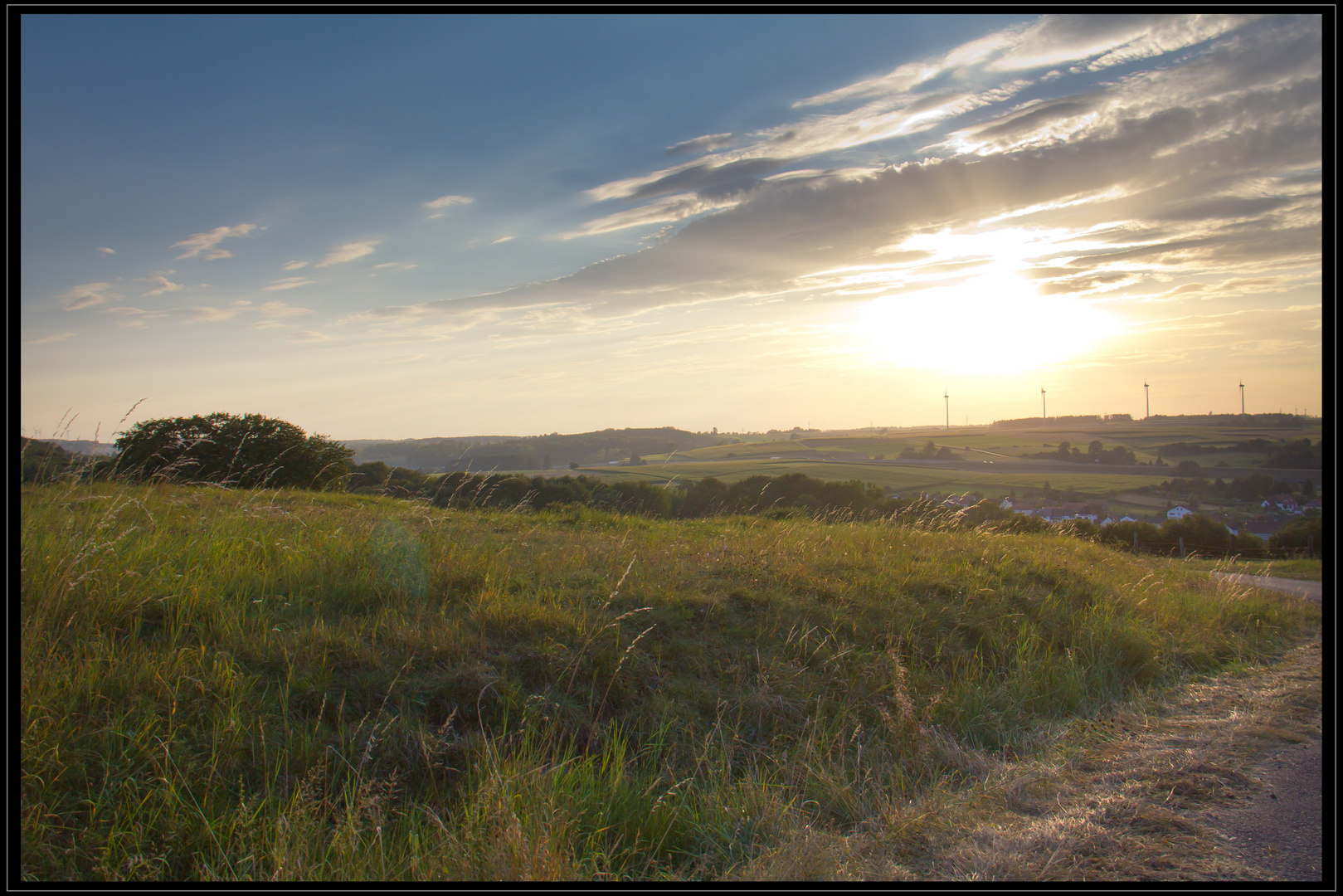 Im Vogelsberg bei Sonnenuntergang