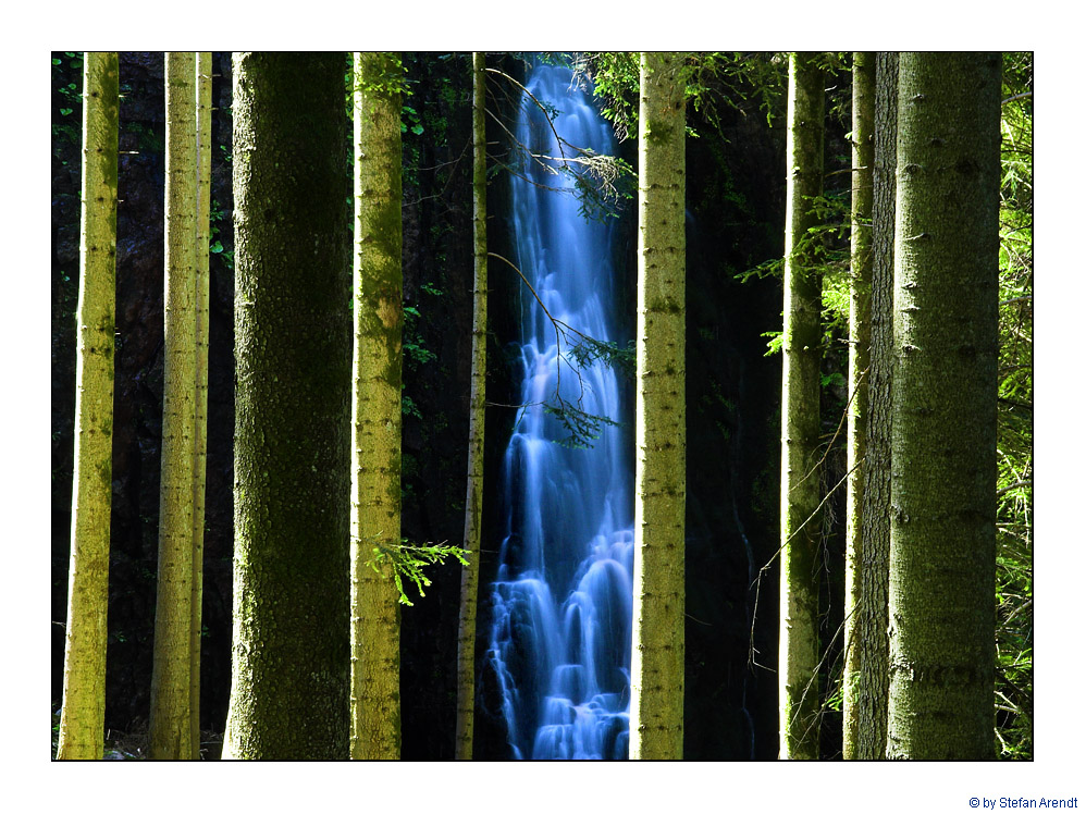 Im Wald da ist ein Wasserfall