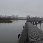 Im Winter auf dem Holzsteg nach Rapperswil