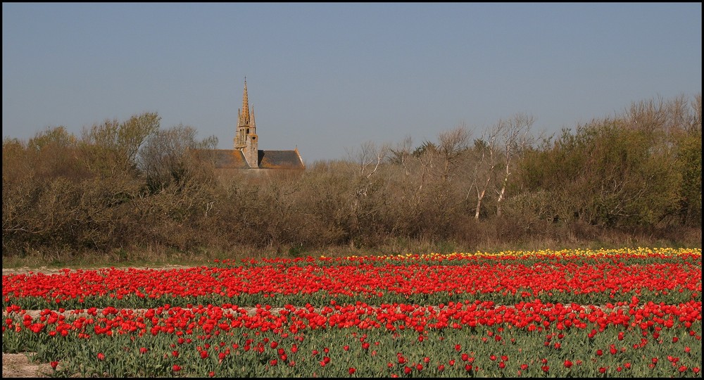 " Image réalisée par ma Voisine vers la chapelle de St Jean de Tronoën "