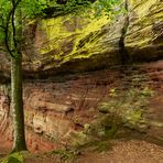 Immer an der Wand lang.....Die Altschlossfelsen (bis zu 30 Meter hoch) sind eine als Natur- ...